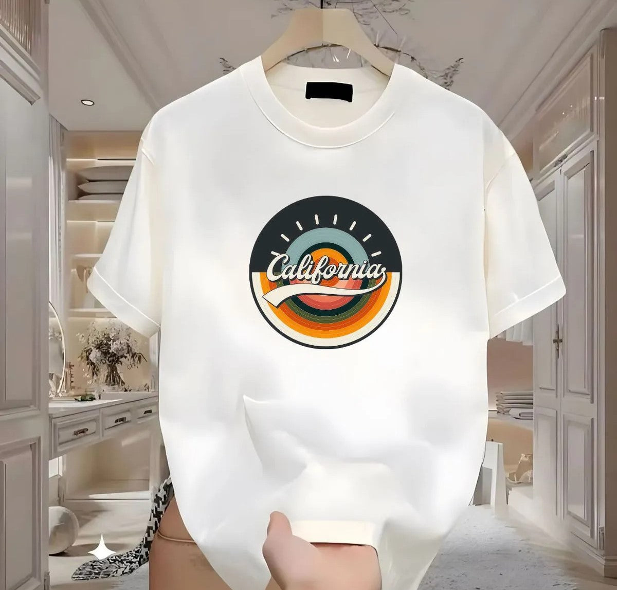 California Baskılı Tshirt