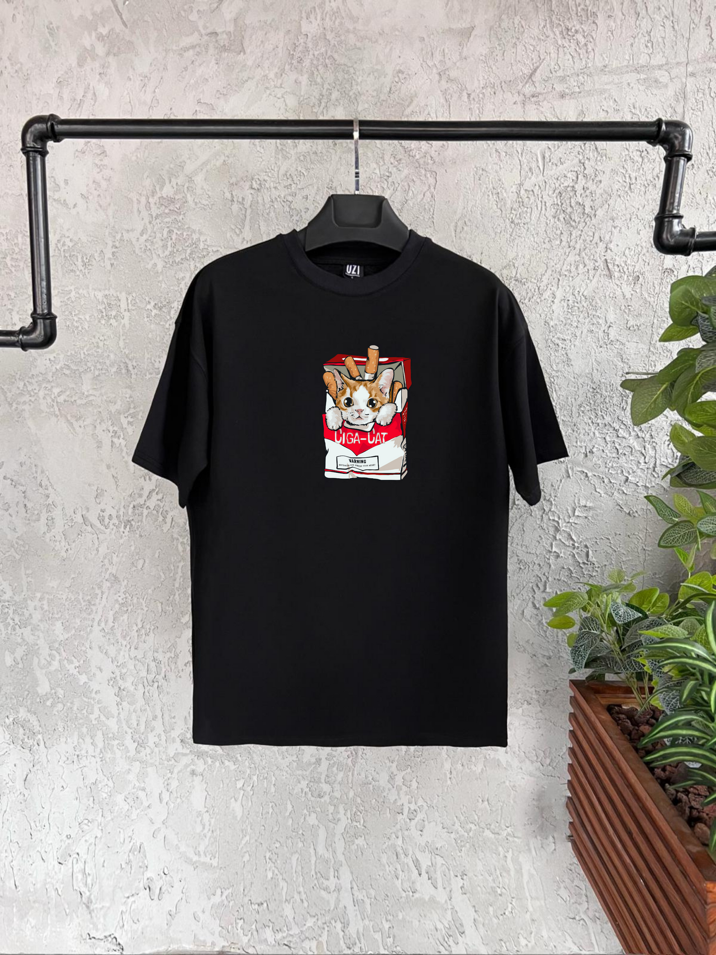 Ciga Cat Baskılı T-shirt