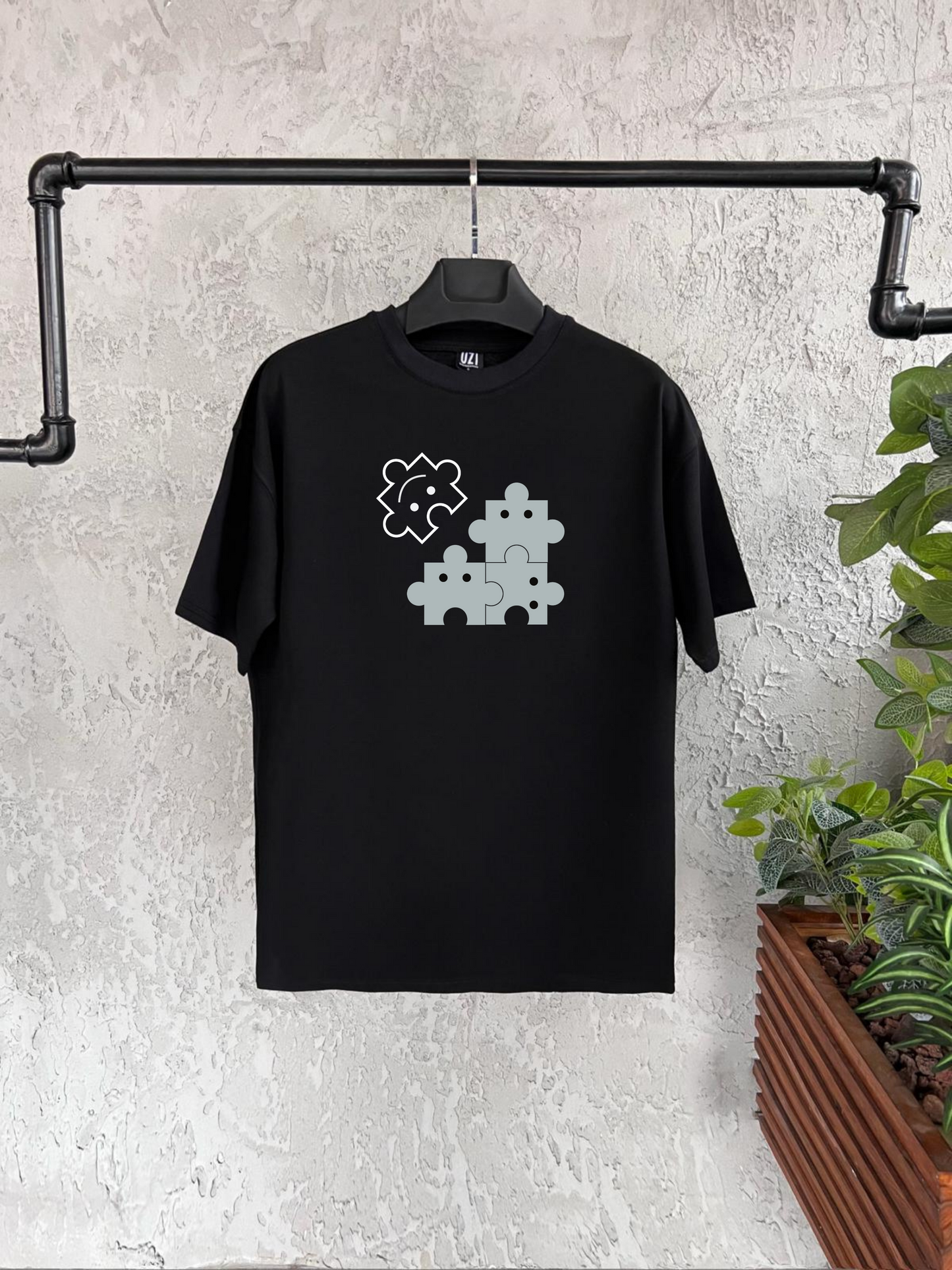 Puzzle Baskılı T-shirt