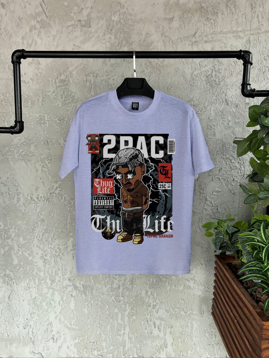 Thug Life Baskılı T-shirt