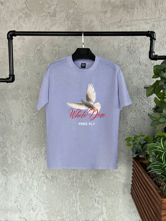 White Dove Baskılı T-shirt