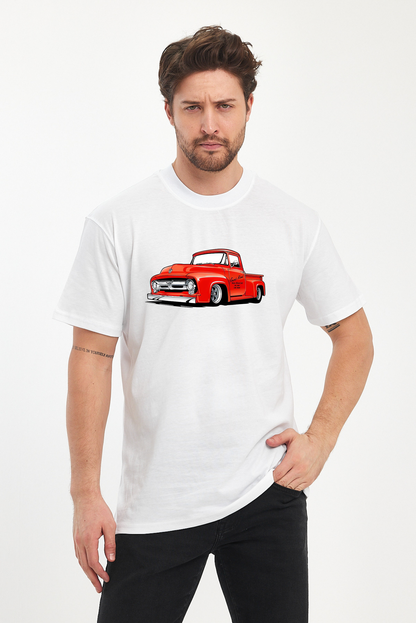 Red Car Baskılı Tshirt