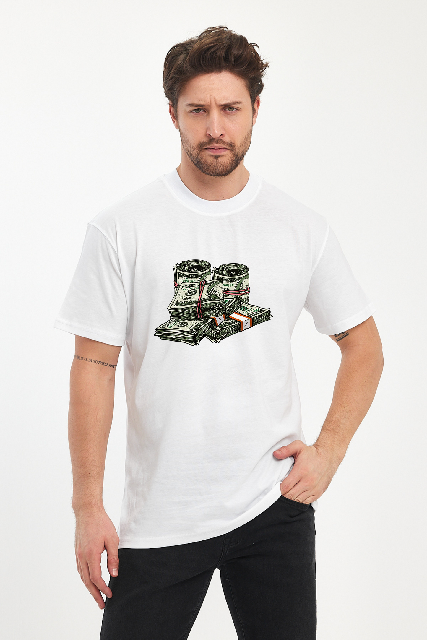 Dolar Baskılı Tshirt