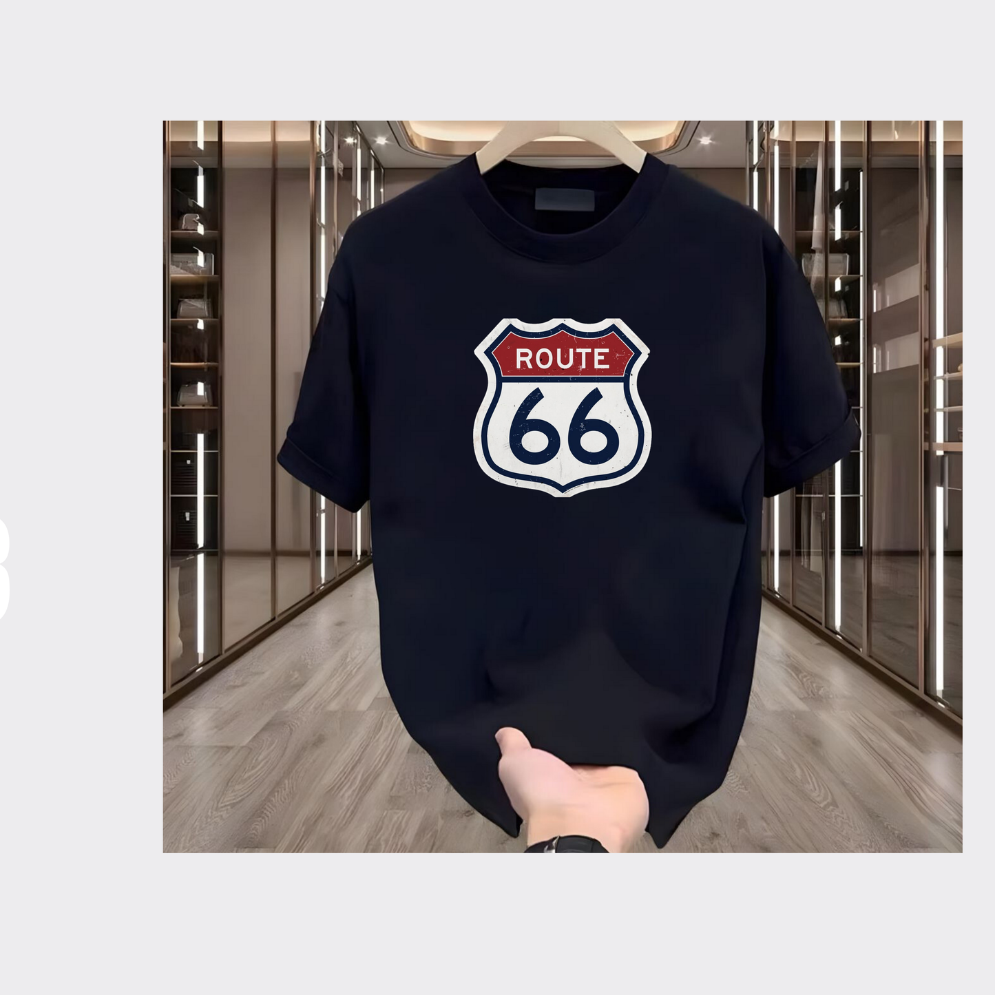 Route 66 Baskılı T-shirt