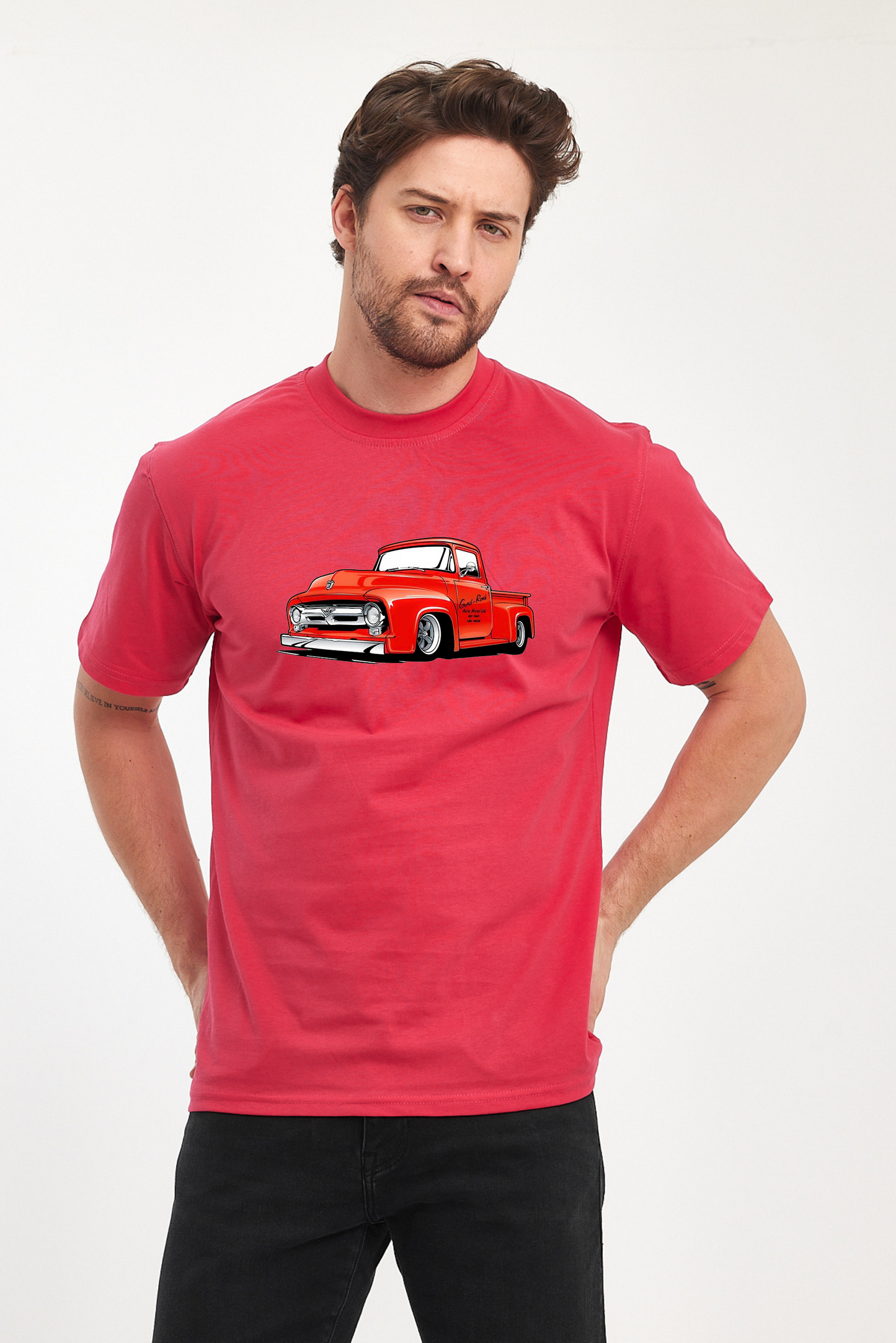 Red Car Baskılı Tshirt