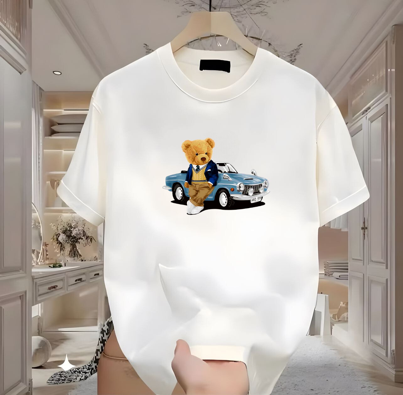 Car Bear Baskılı Tshirt