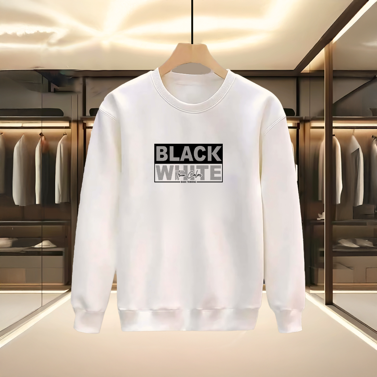 Black Whıte Baskılı Sweatshırt / 3 al 2 öde