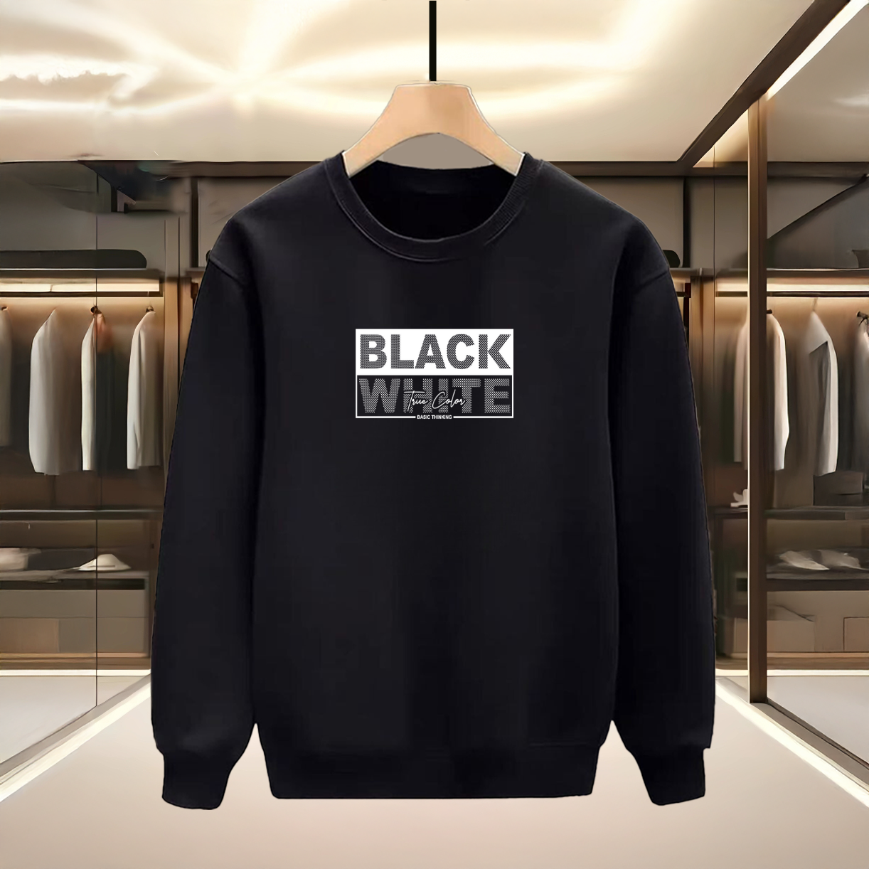 Black Whıte Baskılı Sweatshırt / 3 al 2 öde