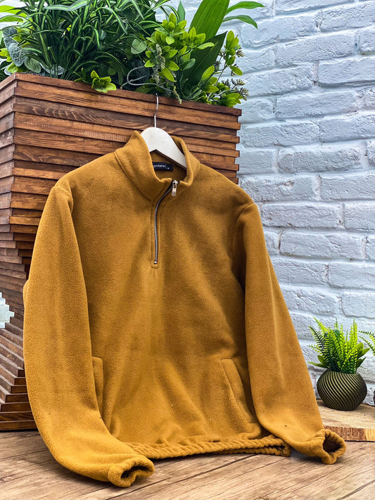 Taba Yarım Fermuar Polar Sweatshirt