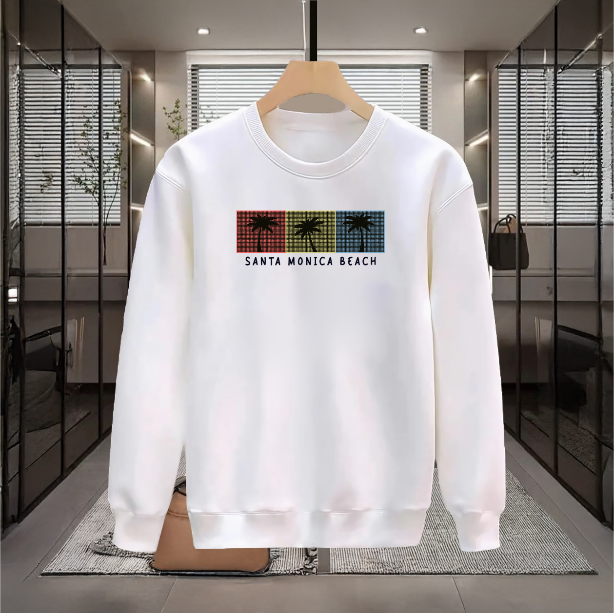 Santa Monica Beach Baskılı Sweatshirt / 3 al 2 öde