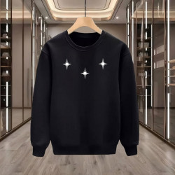 3 YILDIZ BASKILI SİYAH SWEATSHİRT