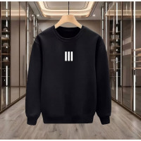 3 ÇİZGİ BASKILI SİYAH SWEATSHİRT