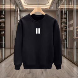 3 ÇİZGİ BASKILI SİYAH SWEATSHİRT