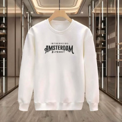 AMSTERDAM BASKILI BEYAZ SWEATSHİRT