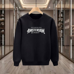 AMSTERDAM BASKILI SİYAH SWEATSHİRT