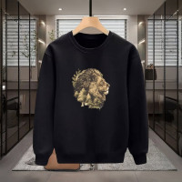 ASLAN BASKILI SİYAH SWEATSHİRT