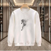 AT BASKILI BEYAZ SWEATSHİRT