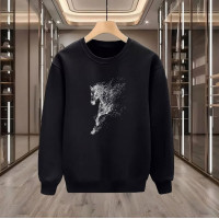 AT BASKILI SİYAH SWEATSHİRT