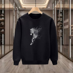 AT BASKILI SİYAH SWEATSHİRT AT BASKILI SİYAH SWEATSHİRT