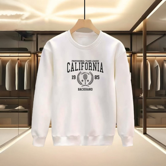 CALİFORNİA BASKILI BEYAZ SWEATSHİRT