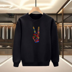 EL BASKILI SİYAH SWEATSHİRT