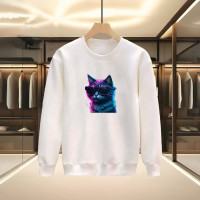 KEDİ BASKILI BEYAZ SWEATSHİRT