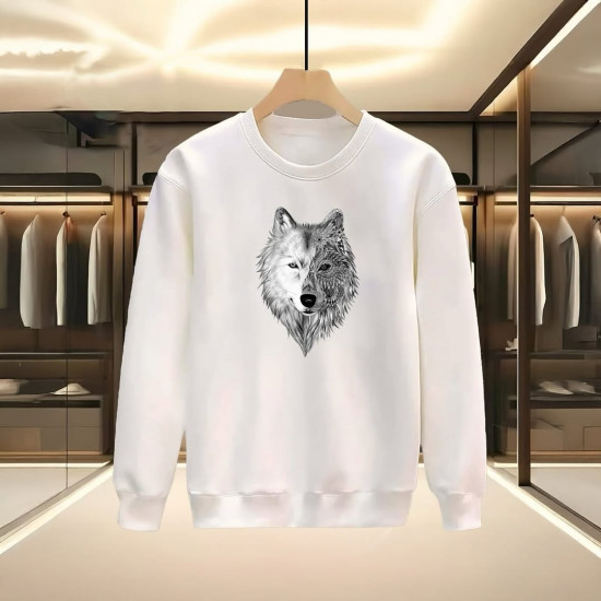 KURT BASKILI BEYAZ SWEATSHİRT