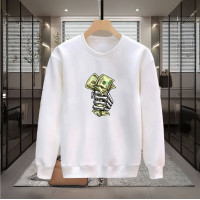 İSKELET PARA BASKILI BEYAZ SWEATSHİRT