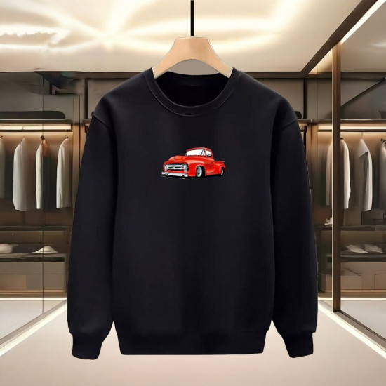 CAR BASKILI SİYAH SWEATSHİRT