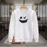 MONSTER SMİLE BASKILI BEYAZ SWEATSHİRT
