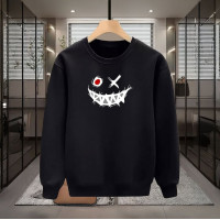 MONSTER SMİLE BASKILI SİYAH SWEATSHİRT