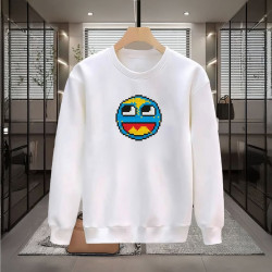 PİKSEL SMİLE BASKILI BEYAZ SWEATSHİRT PİKSEL SMİLE BASKILI BEYAZ SWEATSHİRT