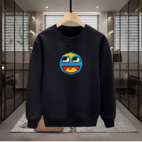 PİKSEL SMİLE BASKILI SİYAH SWEATSHİRT
