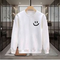 SMİLE BASKILI BEYAZ SWEATSHİRT