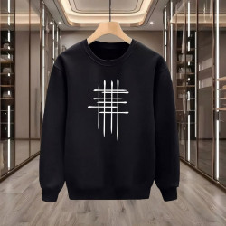 ÇİZGİ BASKILI SİYAH SWEATSHİRT