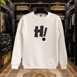 Hİ BASKILI BEYAZ SWEATSHİRT