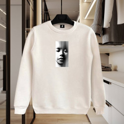 PORTRE BASKILI BEYAZ SWEATSHİRT PORTRE BASKILI BEYAZ SWEATSHİRT