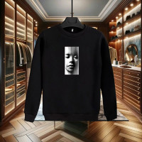 PORTRE BASKILI SİYAH SWEATSHİRT