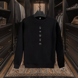YAPRAK BASKILI SİYAH SWEATSHİRT